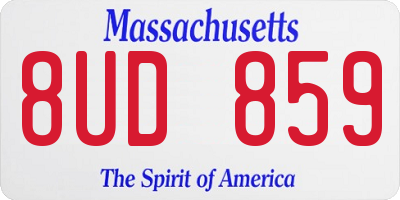 MA license plate 8UD859