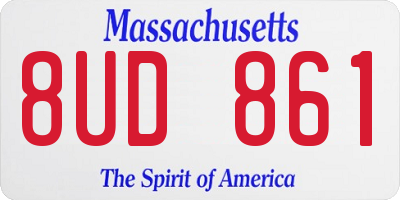 MA license plate 8UD861