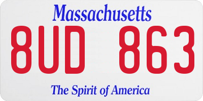 MA license plate 8UD863