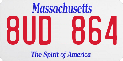 MA license plate 8UD864