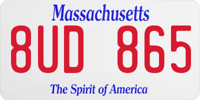 MA license plate 8UD865
