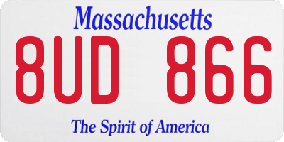 MA license plate 8UD866
