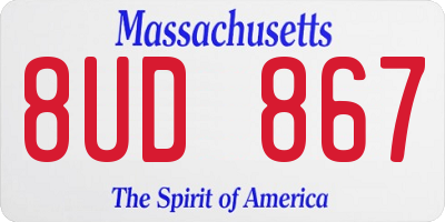 MA license plate 8UD867