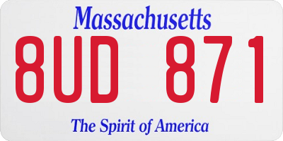 MA license plate 8UD871