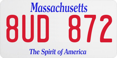 MA license plate 8UD872