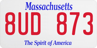 MA license plate 8UD873
