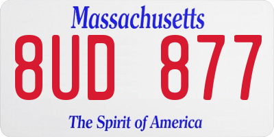 MA license plate 8UD877