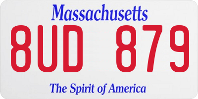 MA license plate 8UD879
