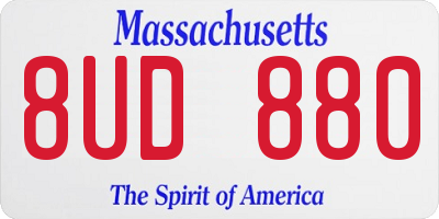 MA license plate 8UD880