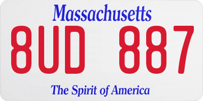 MA license plate 8UD887