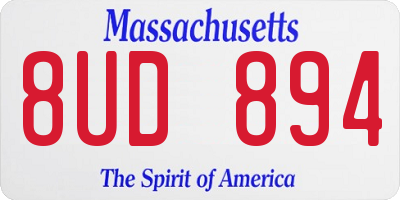 MA license plate 8UD894