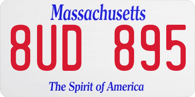 MA license plate 8UD895