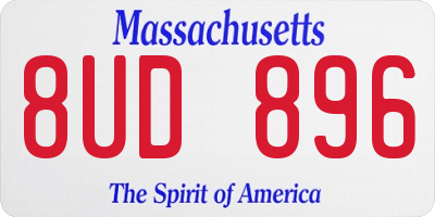 MA license plate 8UD896