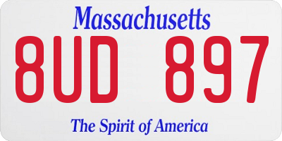 MA license plate 8UD897