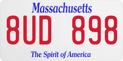 MA license plate 8UD898