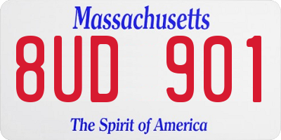 MA license plate 8UD901