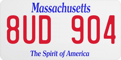 MA license plate 8UD904