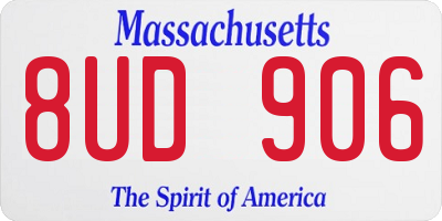 MA license plate 8UD906
