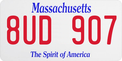 MA license plate 8UD907