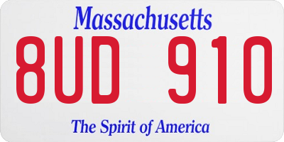 MA license plate 8UD910