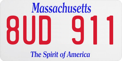 MA license plate 8UD911