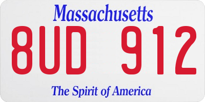 MA license plate 8UD912