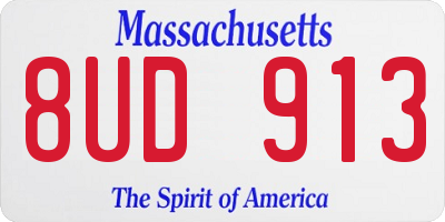 MA license plate 8UD913