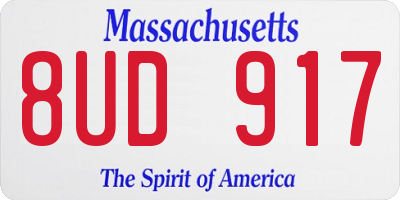 MA license plate 8UD917