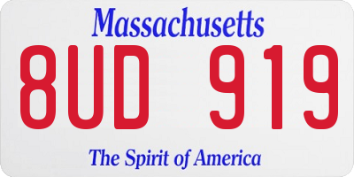 MA license plate 8UD919