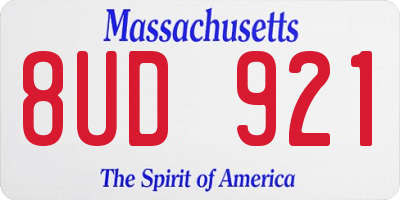 MA license plate 8UD921