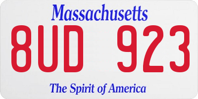 MA license plate 8UD923