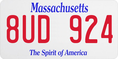 MA license plate 8UD924