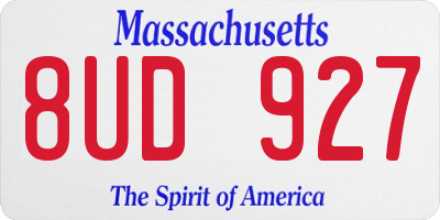 MA license plate 8UD927