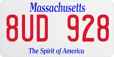 MA license plate 8UD928