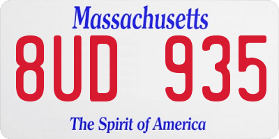 MA license plate 8UD935
