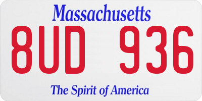 MA license plate 8UD936