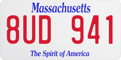 MA license plate 8UD941