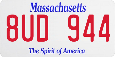 MA license plate 8UD944