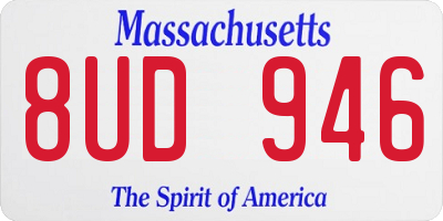 MA license plate 8UD946