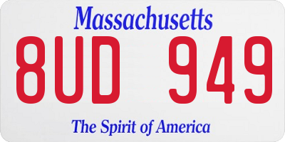 MA license plate 8UD949