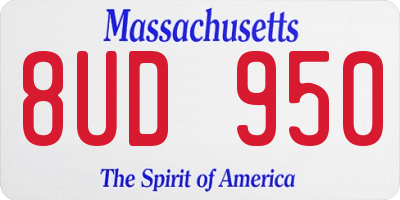 MA license plate 8UD950