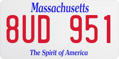 MA license plate 8UD951