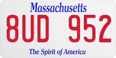 MA license plate 8UD952