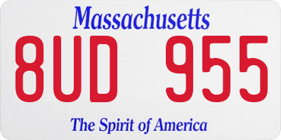 MA license plate 8UD955