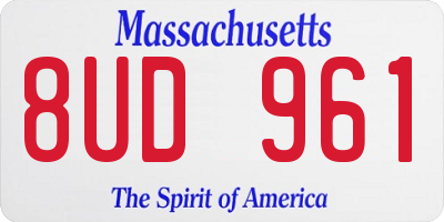 MA license plate 8UD961