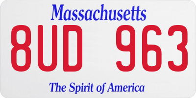 MA license plate 8UD963