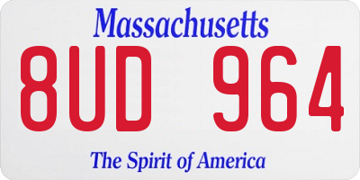 MA license plate 8UD964