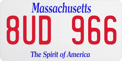 MA license plate 8UD966