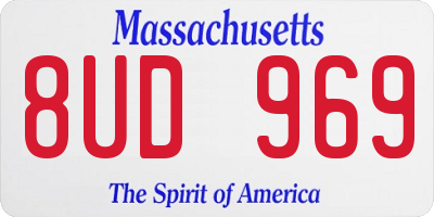 MA license plate 8UD969
