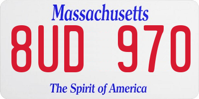 MA license plate 8UD970